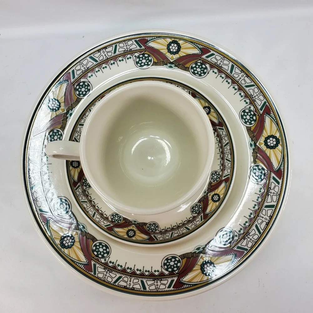 Buffalo China Graycliff Estate Belle Tea Service Trio Frank Lloyd Wright Style